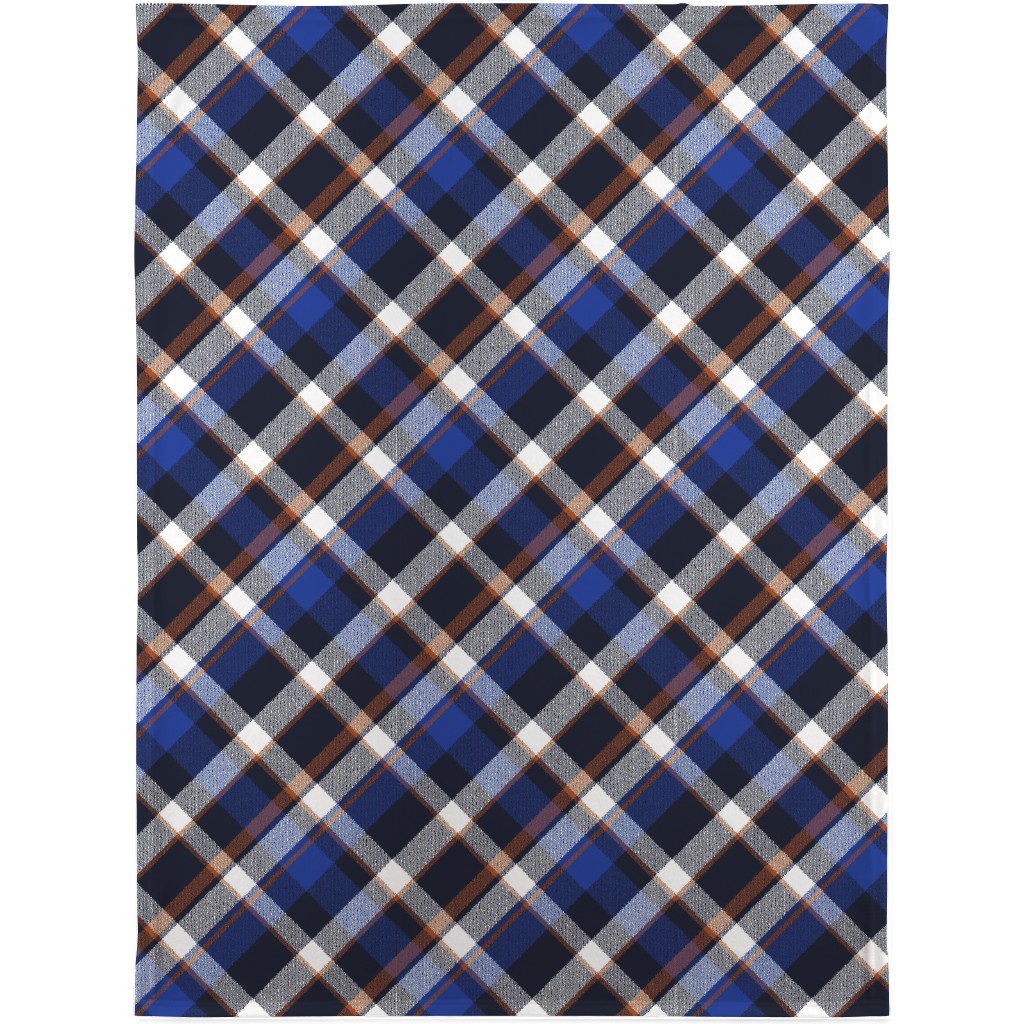 Cora's Plaid - Blue Blanket, Fleece, 30x40, Blue, True Blue