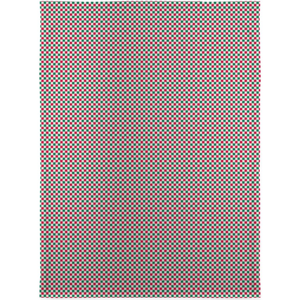Winter Gingham - Red and Green Blanket, Fleece, 30x40, Multicolor