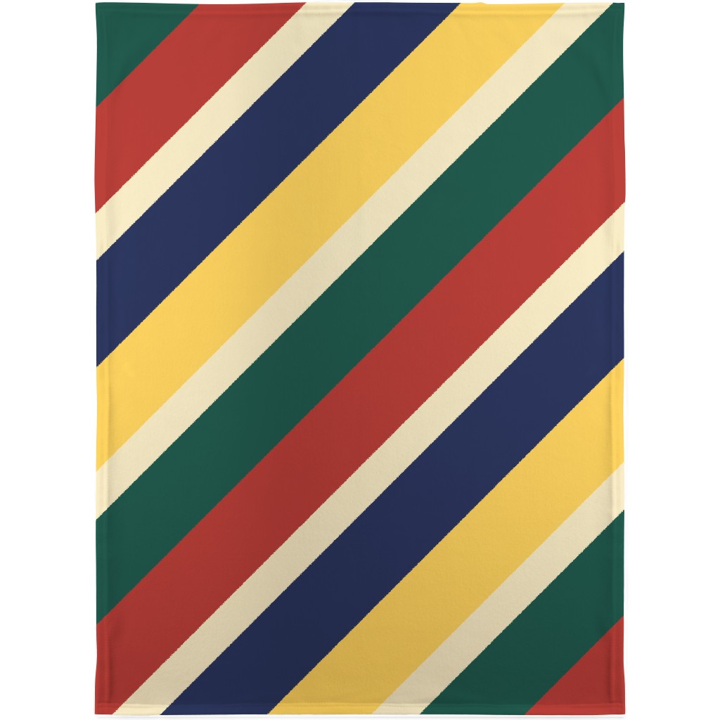 Camping Stripe Diagonal - Multi Blanket, Fleece, 30x40, Multicolor