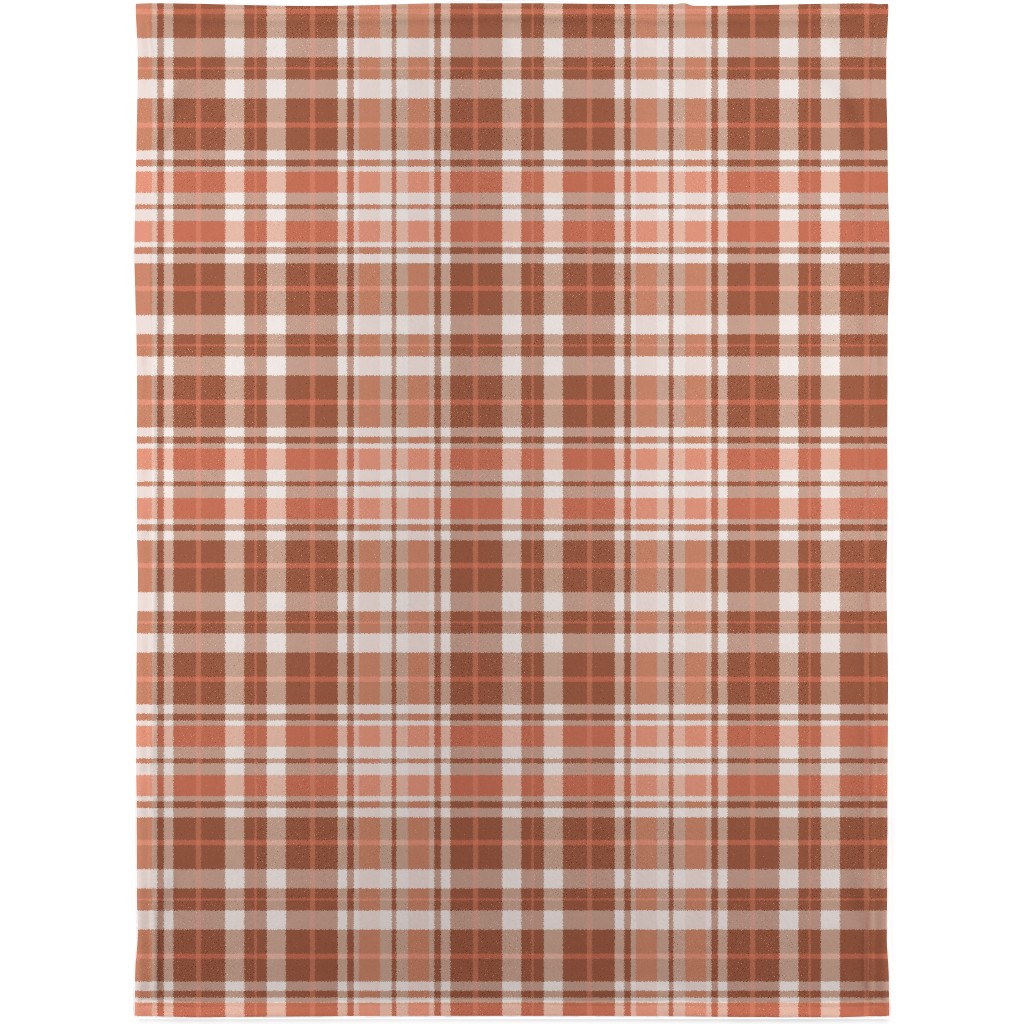 Pumpkin Spice Plaid Blanket, Fleece, 30x40, Brown, Brown