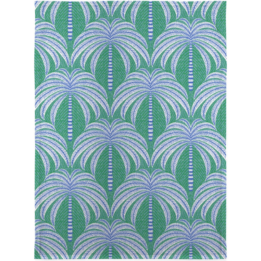 Palm Springs Palm Trees - Green Blanket, Fleece, 30x40, Green