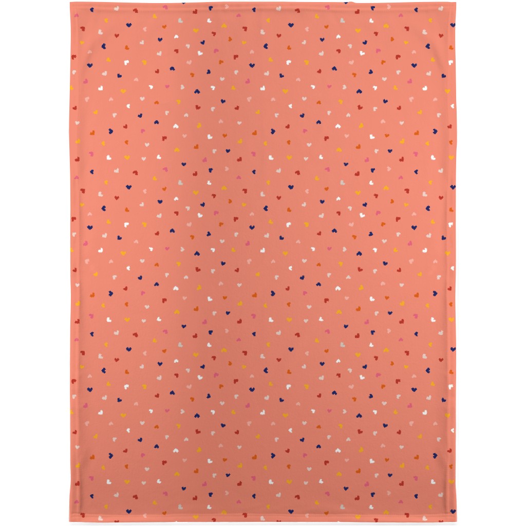 Heart Sprinkles - Pink Blanket, Fleece, 30x40, Pink