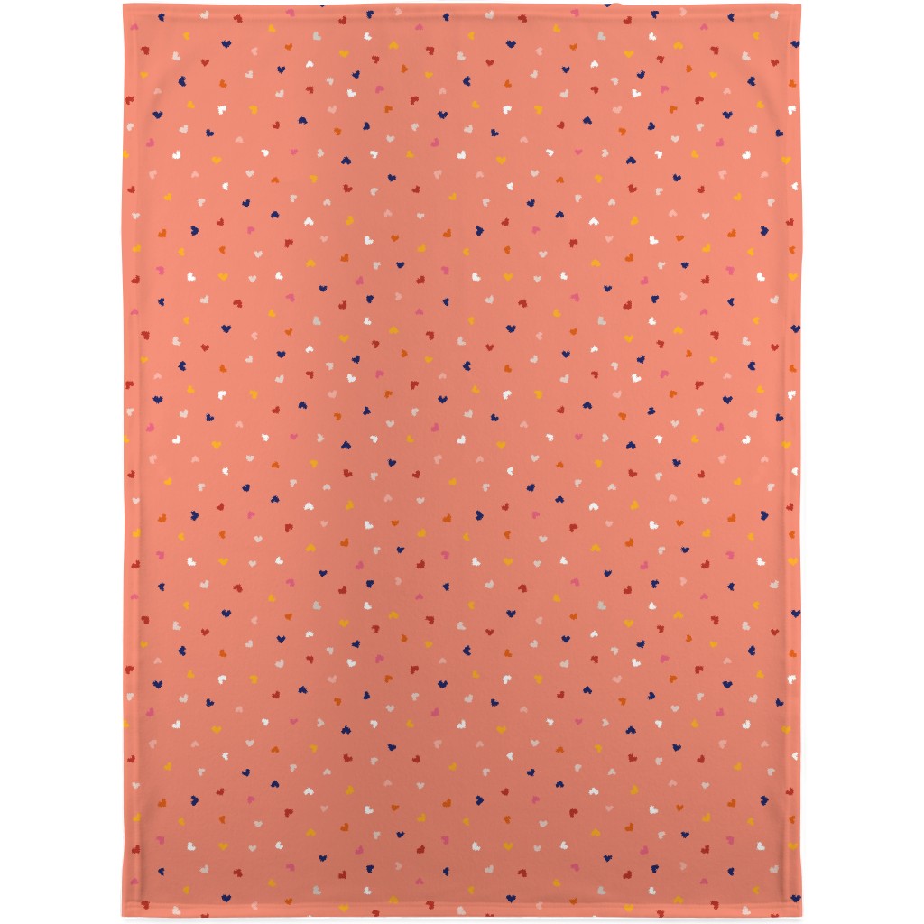 Heart Sprinkles - Pink Blanket, Fleece, 30x40, Pink