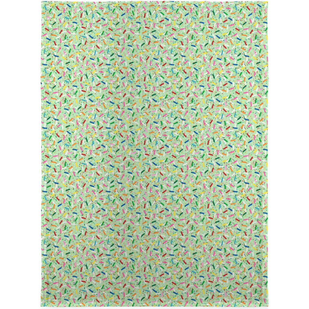 Rainbow Sprinkles Blanket, Fleece, 30x40, Green, Pea Sprout