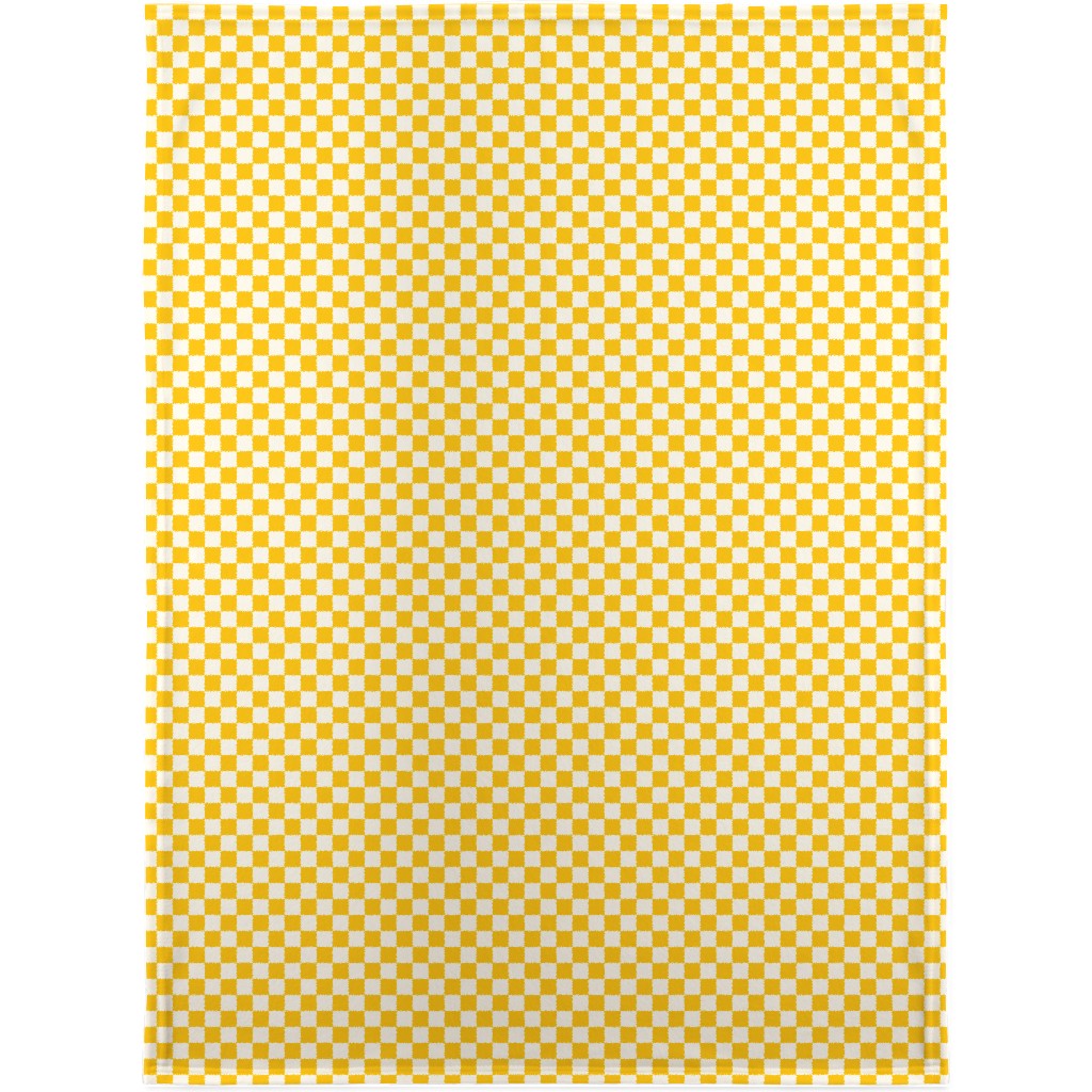 Checkered Pattern - Yellow Blanket, Fleece, 30x40, Yellow