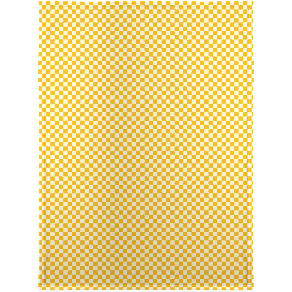 Checkered Pattern - Yellow Blanket, Fleece, 30x40, Yellow, Classic Yellow