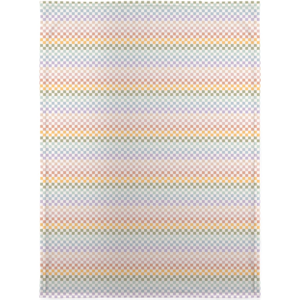 Boho Rainbow Checks Plaid - Multi Blanket, Fleece, 30x40, Multicolor