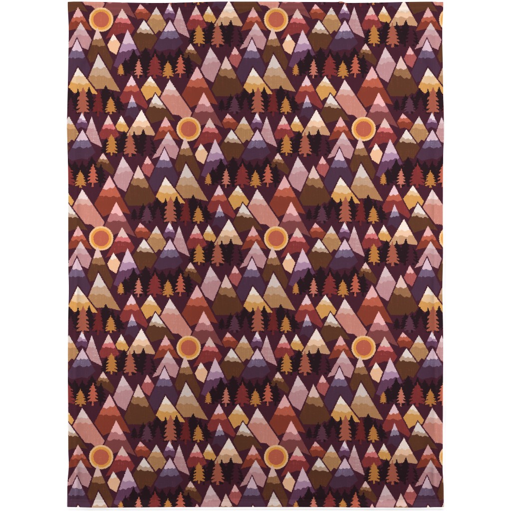the Mountains Are Calling Blanket, Fleece, 30x40, Red, Rich Red