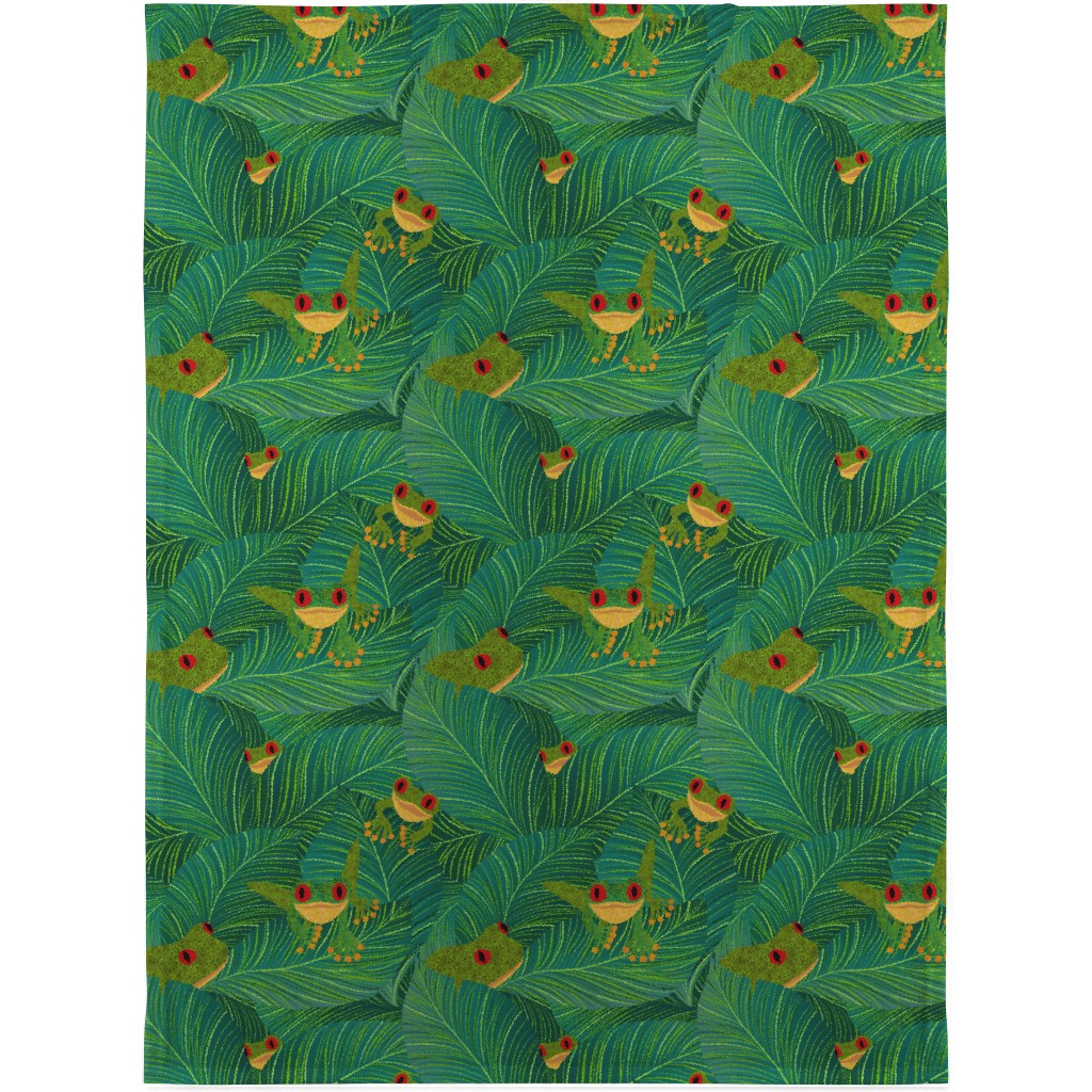 Island Peepers Blanket, Fleece, 30x40, Green