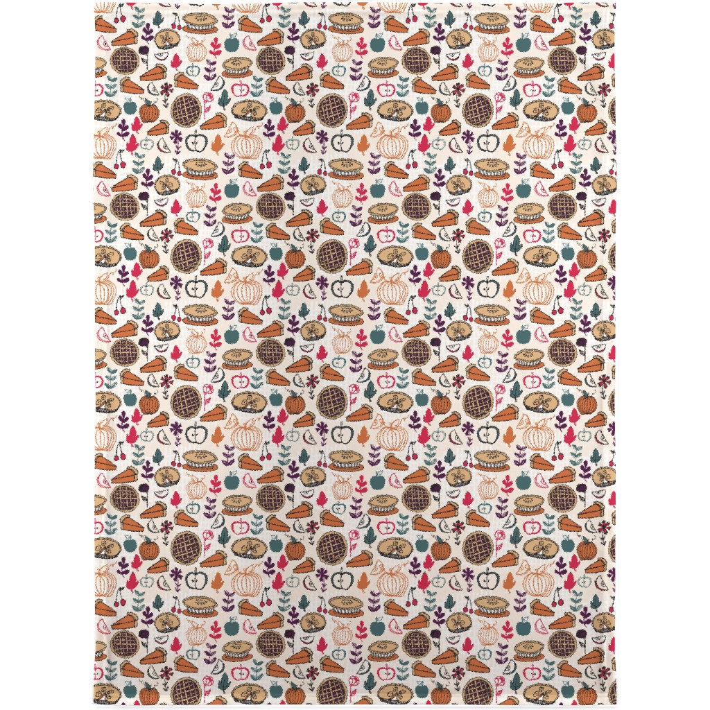 Thanksgiving Apple and Pumpkin Pies Blanket, Fleece, 30x40, Multicolor