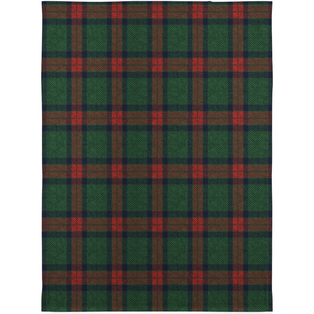 Holiday Tartan Blanket, Fleece, 30x40, Green