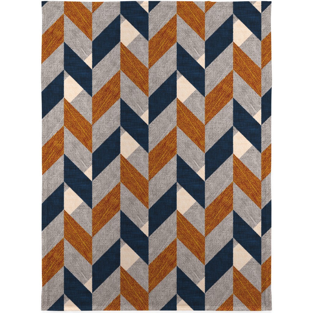 Parquetry - Neutral Blanket, Fleece, 30x40, Orange, Orange