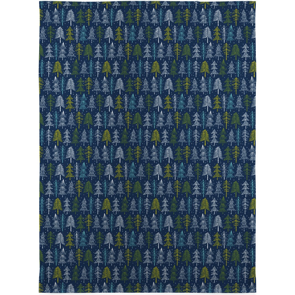 Oh' Christmas Tree Blanket, Fleece, 30x40, Blue, Silhouette