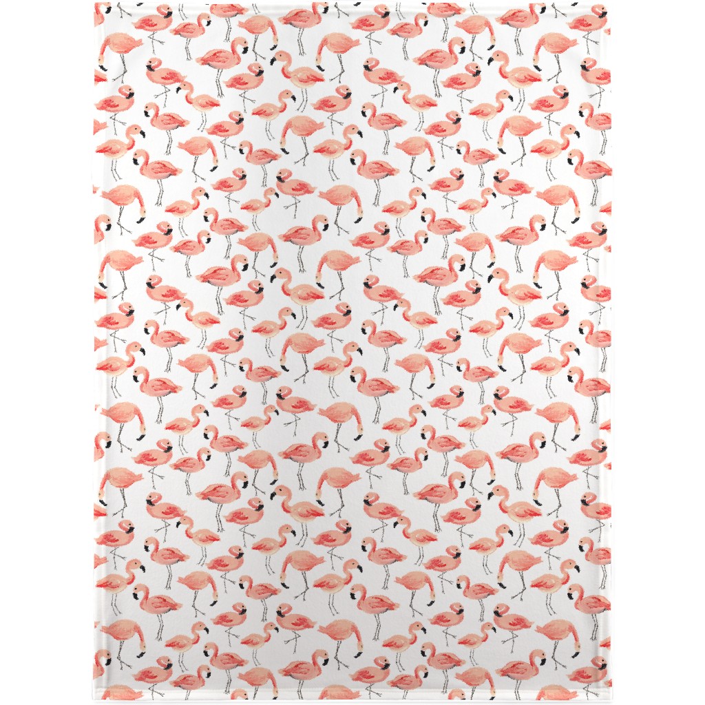 Flamingo Party - Pink Blanket, Fleece, 30x40, Pink, Bright Pink