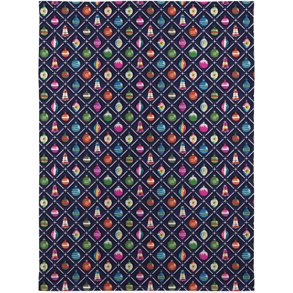 Shiny & Bright, Vintage Glass Ornaments - Multi Blanket, Fleece, 30x40, Multicolor