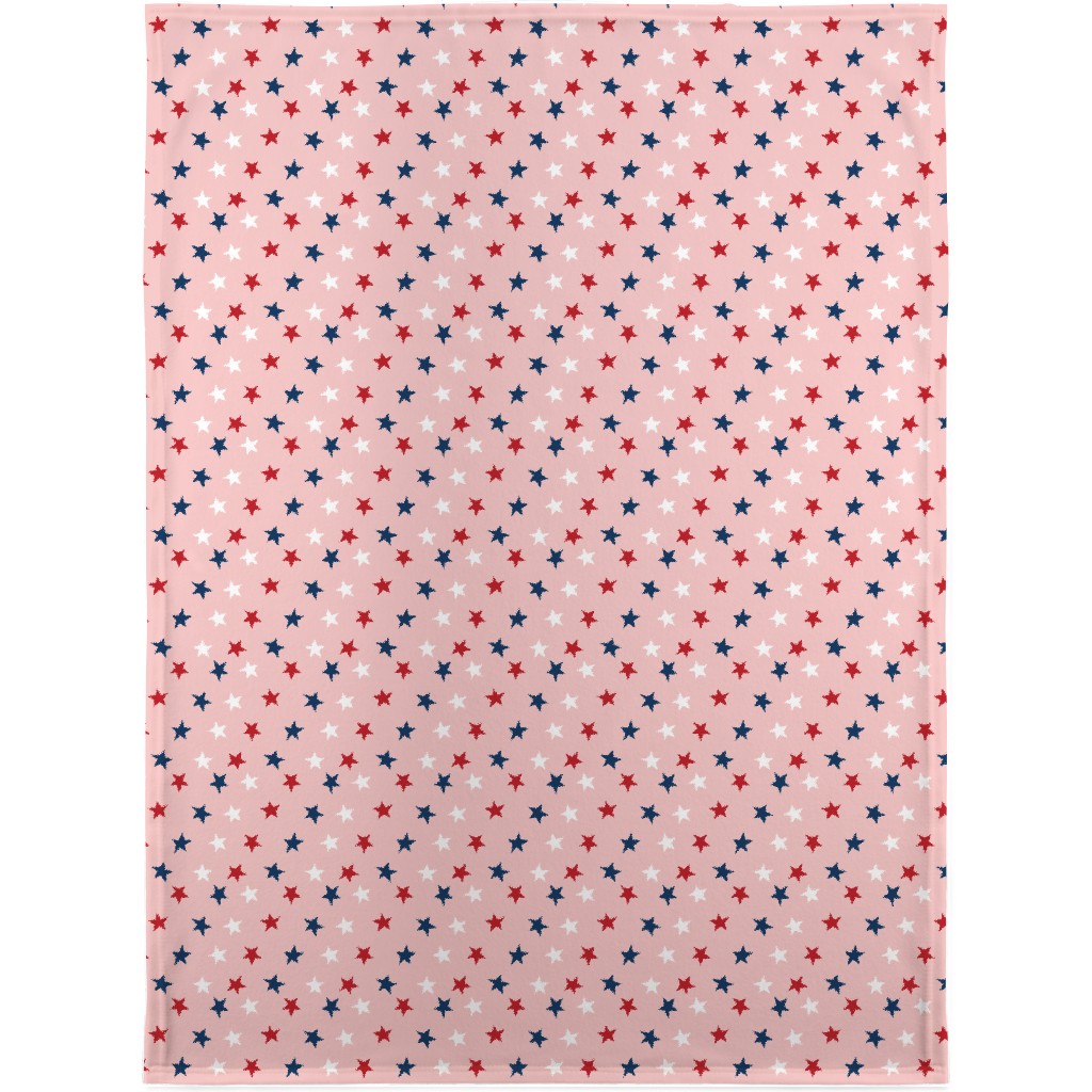 Patriotic Stars Blanket, Fleece, 30x40, Pink, Bright Pink