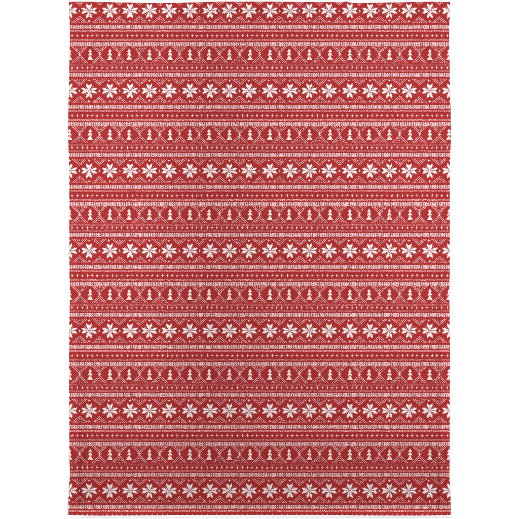 Nordic Sweater - Red Blanket, Fleece, 30x40, Red