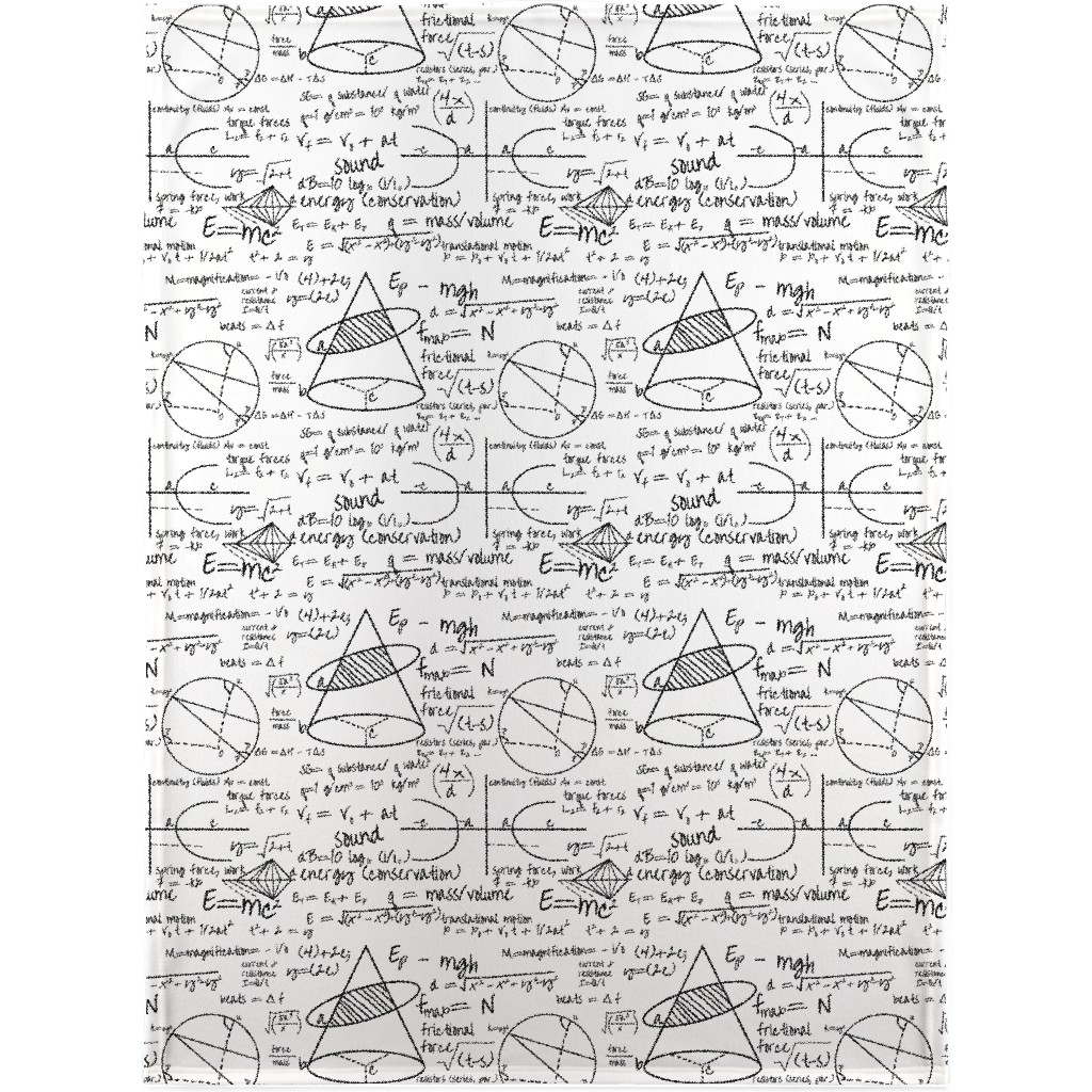 Common Equations Blanket, Fleece, 30x40, White