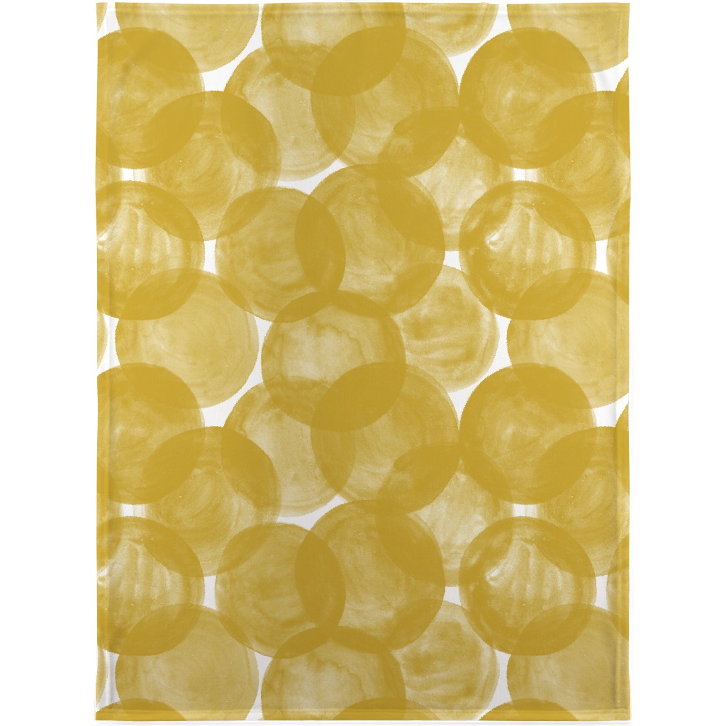 Watercolor Dots - Yellow Blanket, Fleece, 30x40, Yellow, Classic Yellow