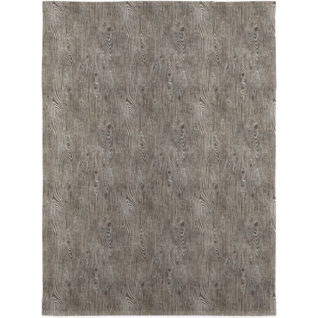 Woodgrain Driftwood Blanket, Fleece, 30x40, Brown
