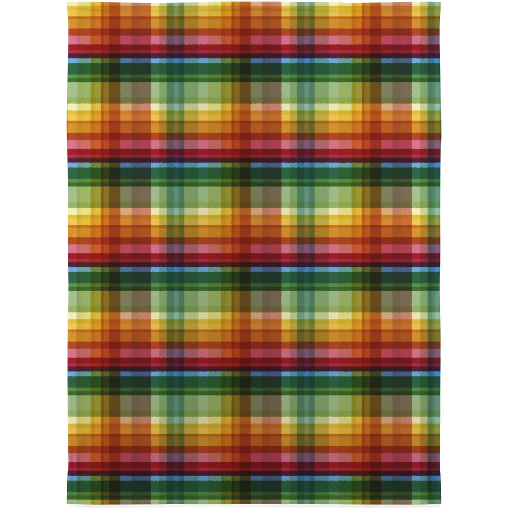 Gingham Rainbow Check Blanket, Fleece, 30x40, Multicolor