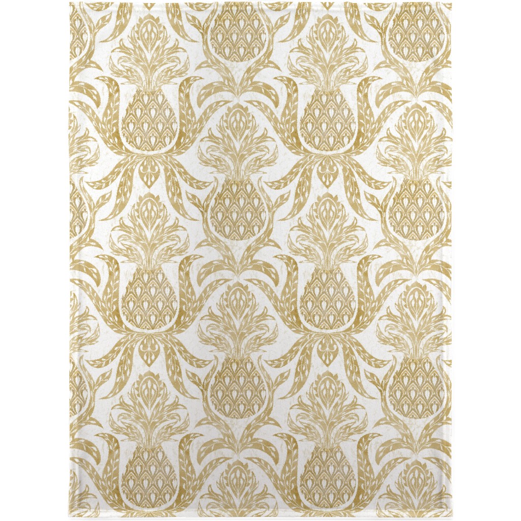 Welcome Pineapple - Gold Blanket, Fleece, 30x40, Yellow