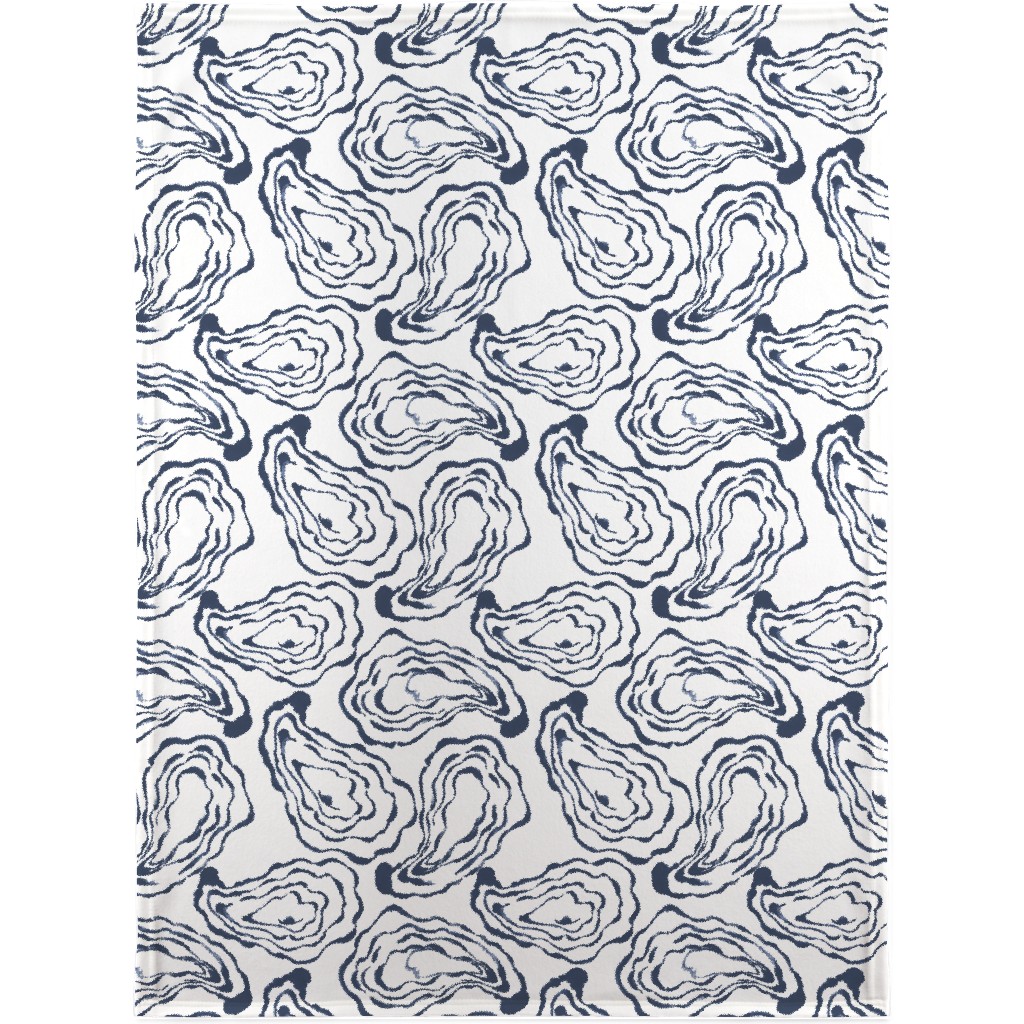 Oysters Paisley - Navy Blanket, Fleece, 30x40, Blue