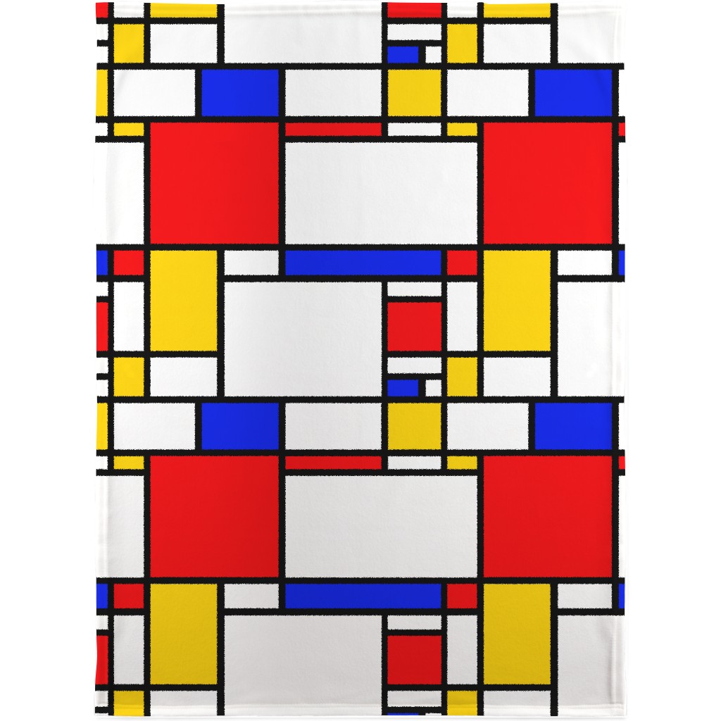Mondrian Blanket, Fleece, 30x40, Multicolor