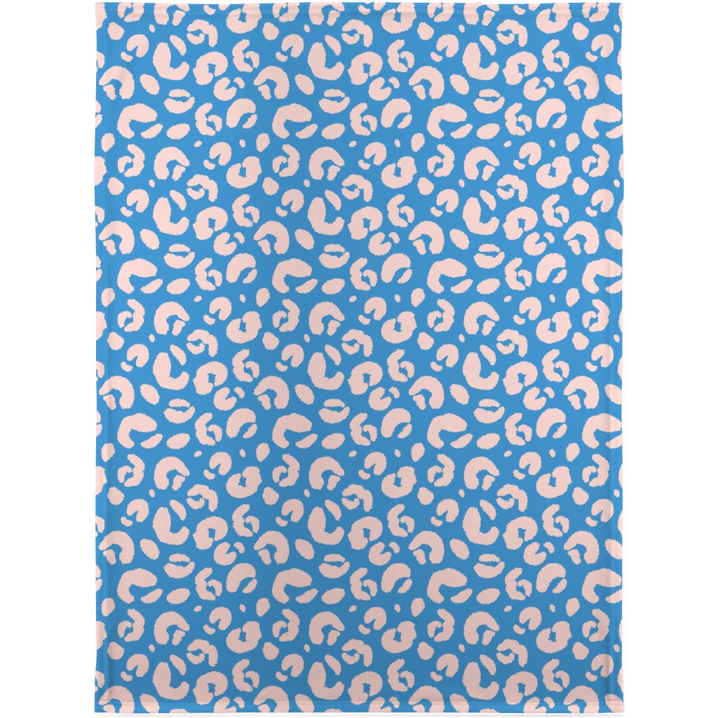 Jaguar Spots - Blue Blanket, Fleece, 30x40, Blue, True Blue