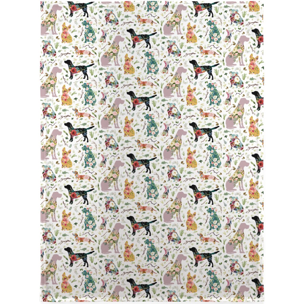 Patchwork Dogs - Multi Blanket, Fleece, 30x40, Multicolor