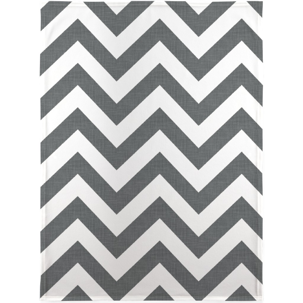 Chevron - Gray Blanket, Fleece, 30x40, Gray