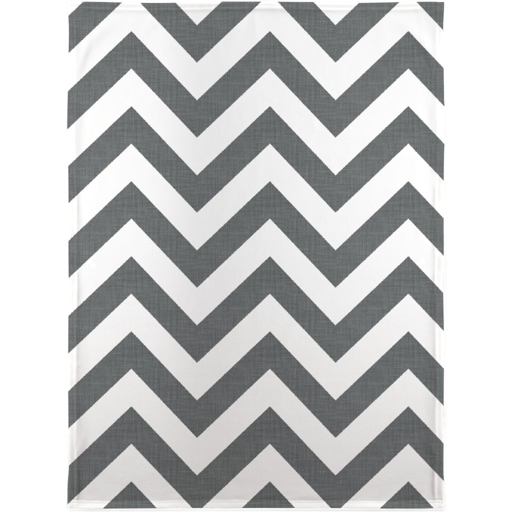 Chevron - Gray Blanket, Fleece, 30x40, Gray, Gray
