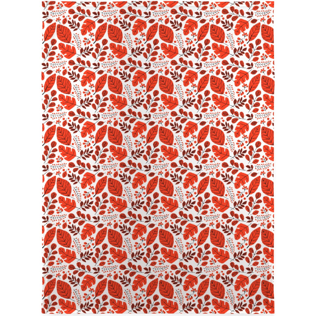 Red Leaves Blanket, Fleece, 30x40, Red