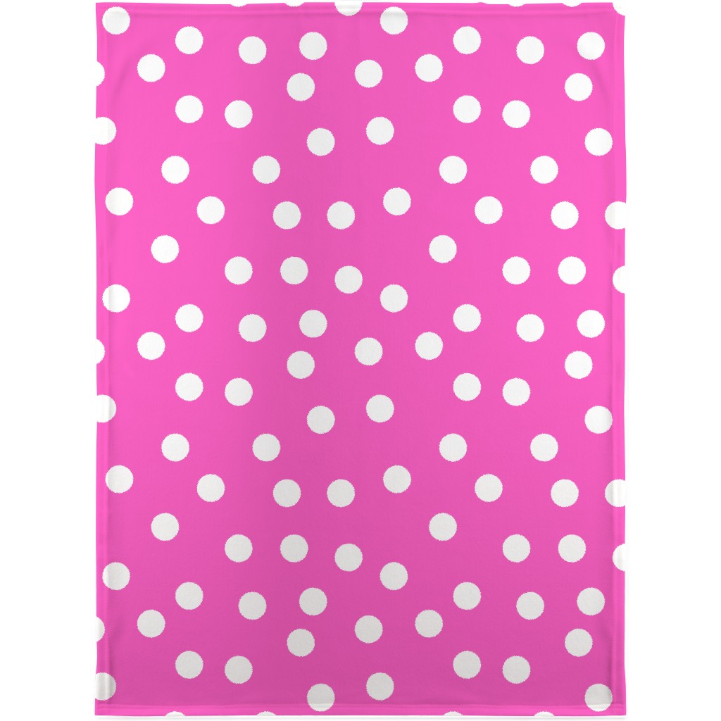 Polka Dot Scatter - Pink Blanket, Fleece, 30x40, Pink