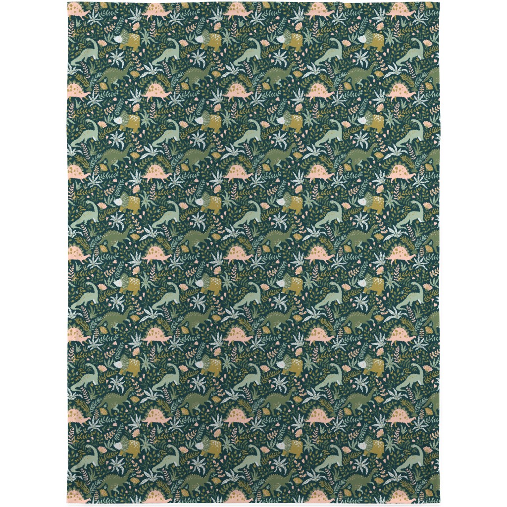 Dino - Green Blanket, Fleece, 30x40, Green