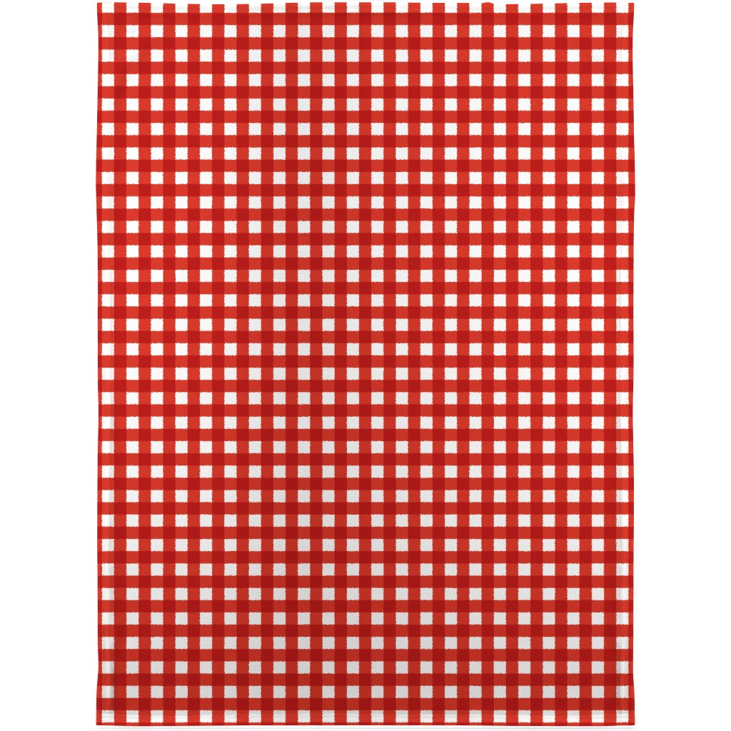 Gingham Plaid Check Blanket, Fleece, 30x40, Red, Red