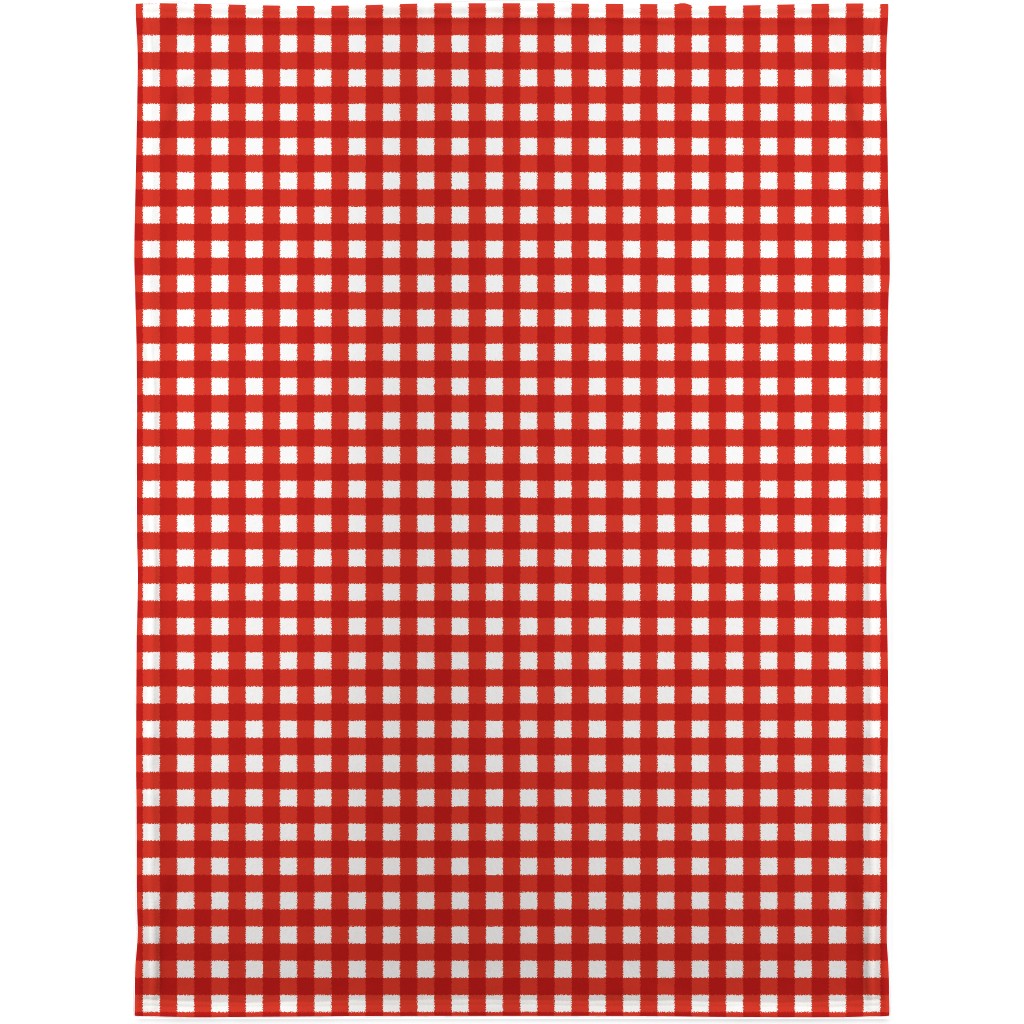 Gingham Plaid Check Blanket, Fleece, 30x40, Red