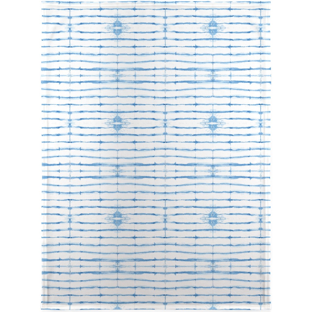 Shibori - Blue Blanket, Fleece, 30x40, Blue, True Blue