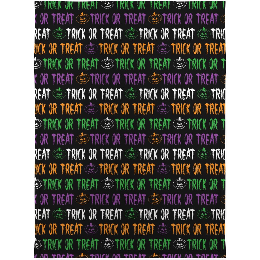 Trick or Treat Halloween Typography - Multi Blanket, Fleece, 30x40, Multicolor