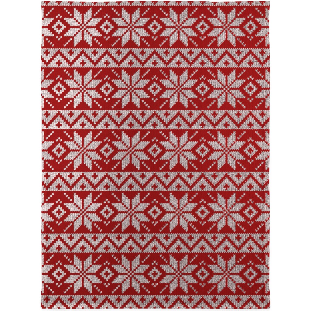 Christmas Knit - Red Blanket, Fleece, 30x40, Red