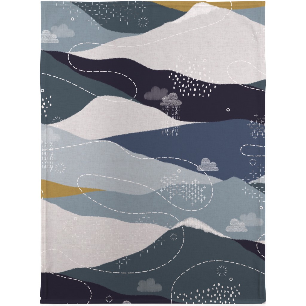 Ever Blue Mountains - Blue Blanket, Fleece, 30x40, Blue, True Blue
