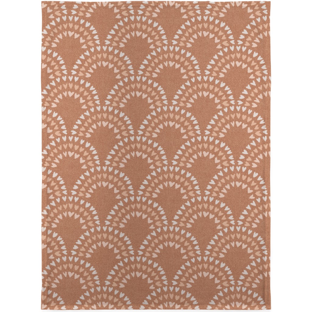 Scalloped Heart Rainbows - Pink Blanket, Fleece, 30x40, Pink, Bright Pink