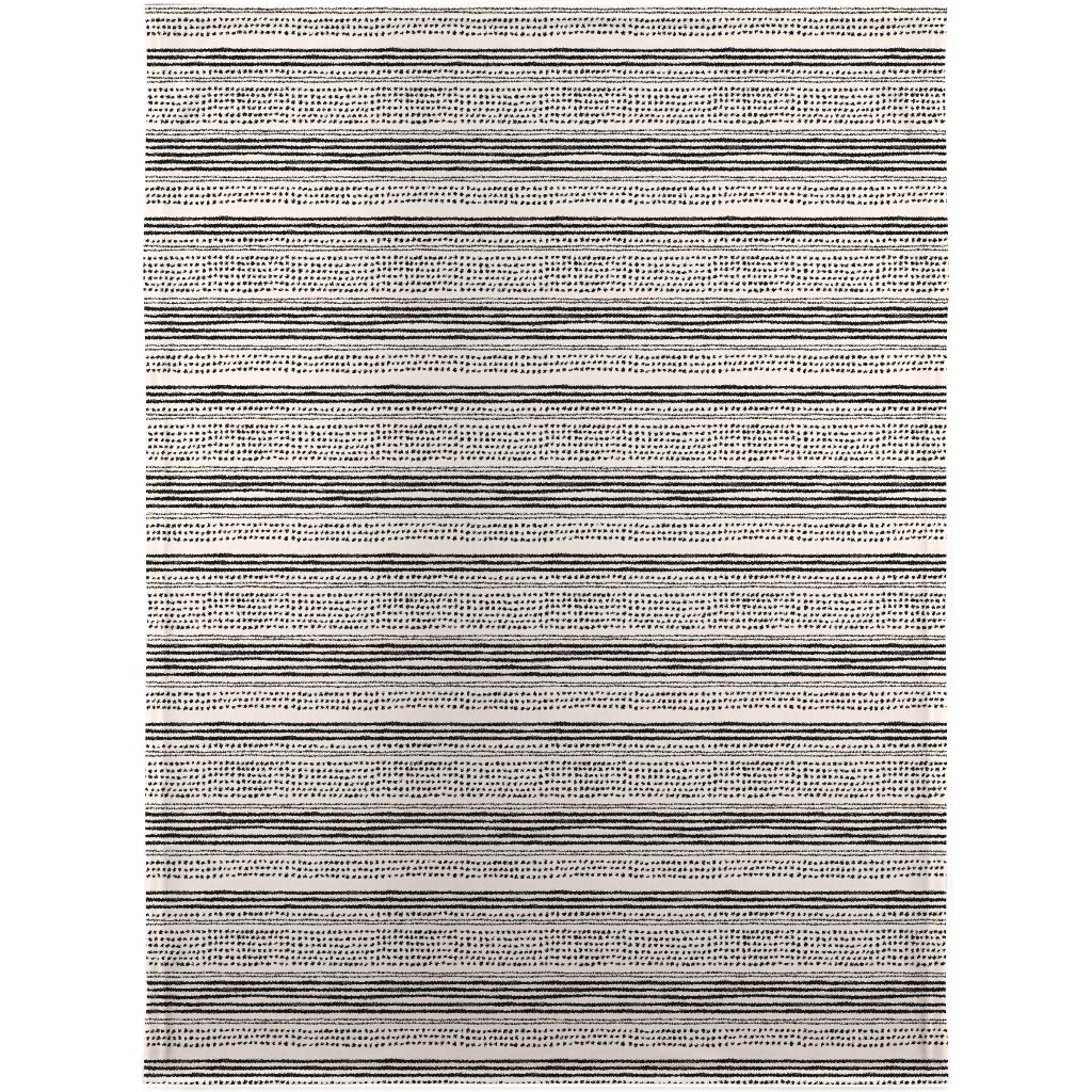 Minimal Mudcloth Blanket, Fleece, 30x40, Beige, Charcoal