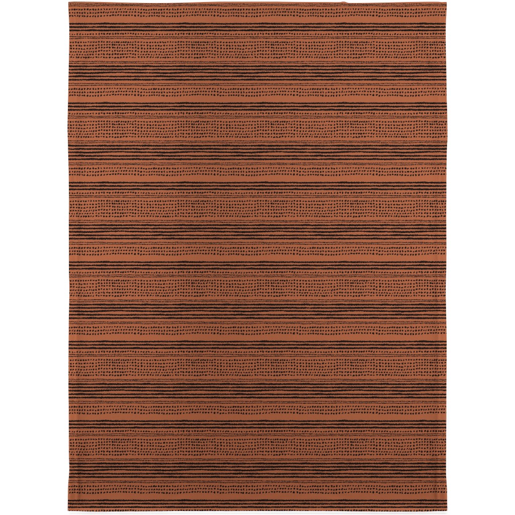 Minimal Mudcloth Blanket, Fleece, 30x40, Red, Earth