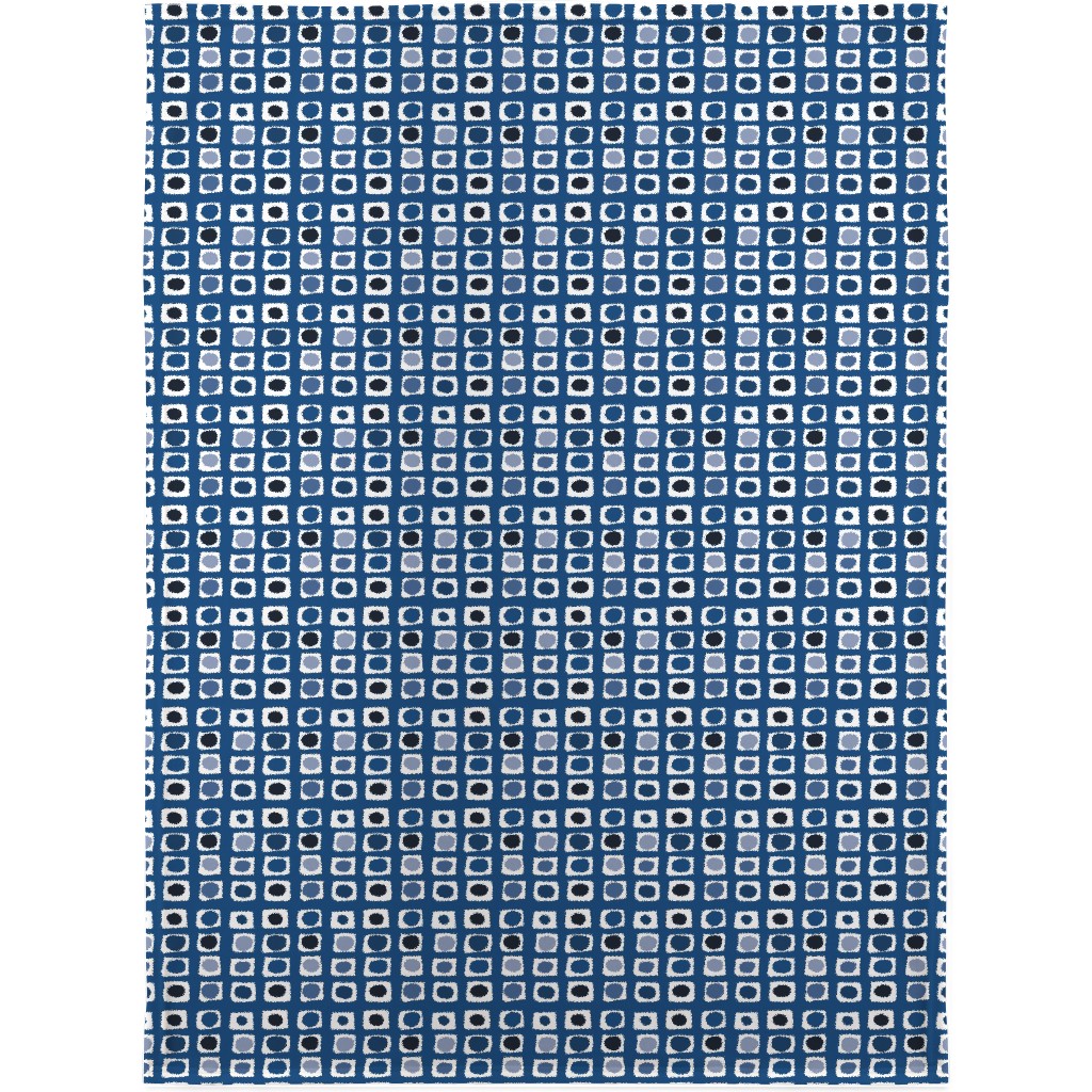 Little White Rectangles - Classic Blue Blanket, Fleece, 30x40, Blue, True Blue