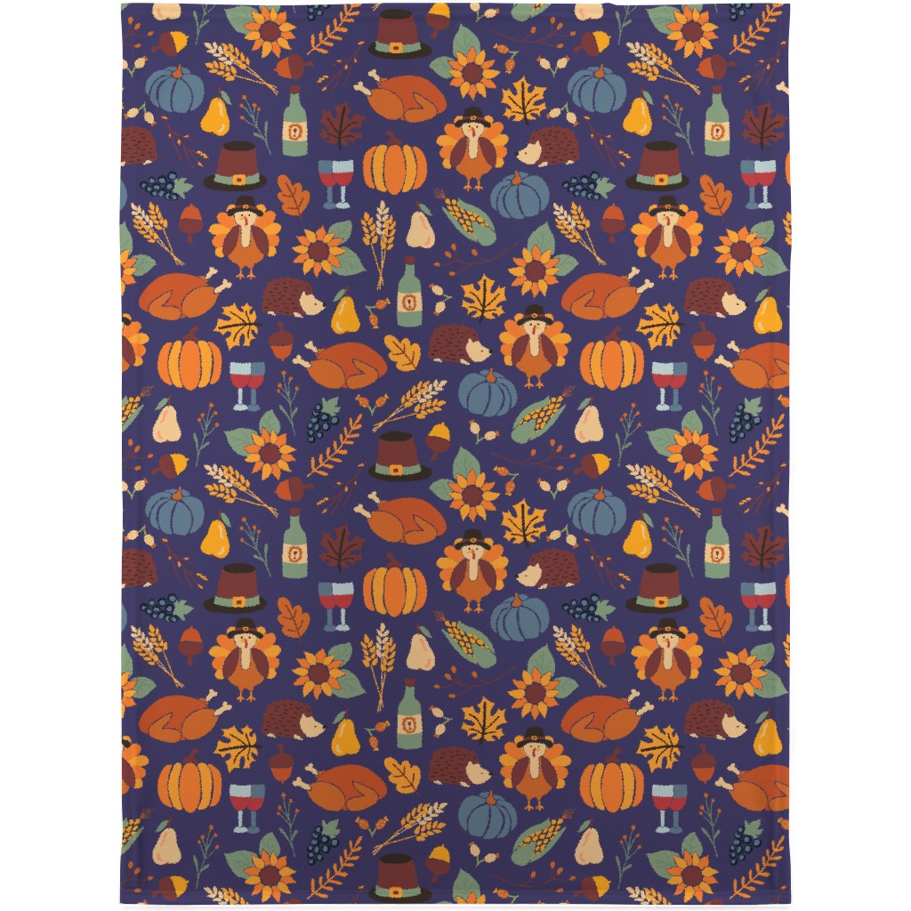 Thanksgiving Table - Multi Blanket, Fleece, 30x40, Multicolor