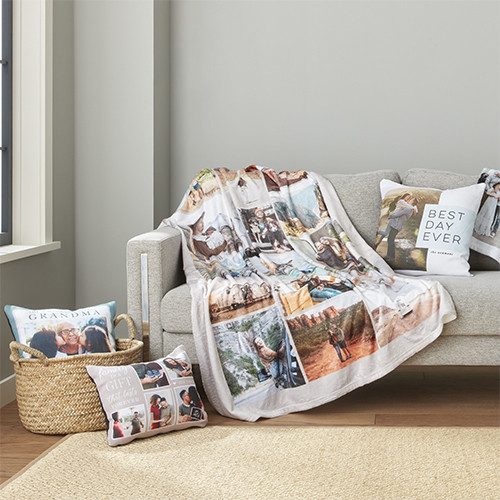 Personalized fleece photo online collage blanket