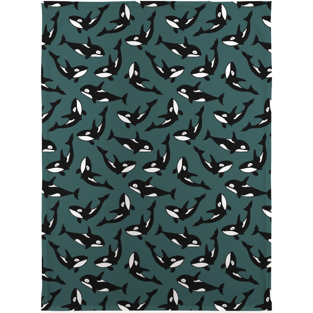 Orca Blanket, Plush Fleece, 30x40, Green