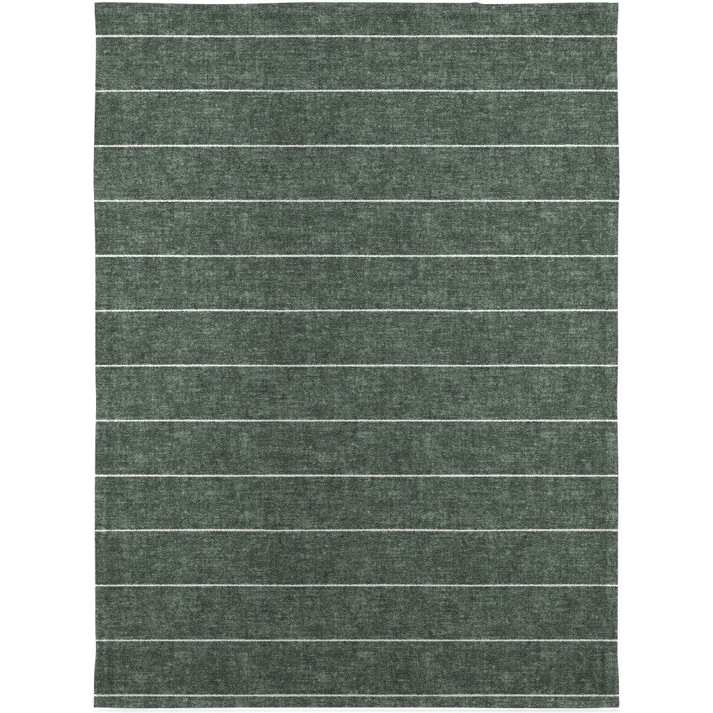 Farmhouse Stripes - Restoration Green Blanket, Plush Fleece, 30x40, Green, Classic Green