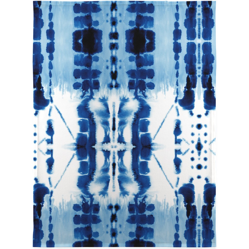 Paradigm Watercolor Tie-Dye - Blue Blanket, Plush Fleece, 30x40, Blue, True Blue